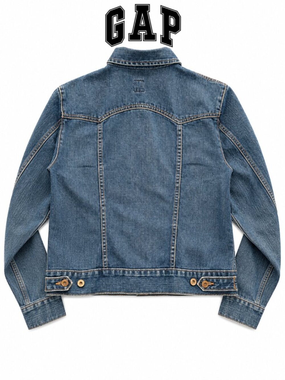 GAP Classic Blue Denim Trucker Jacket | Women's | Button Front | Vintage Wash - Picture 6 of 7